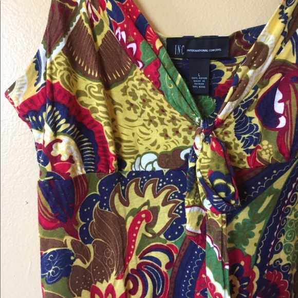 INC International Concepts Multicolor Floral Tank Top - Picture 2 of 2